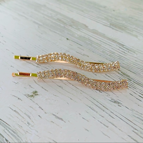 Accessories - Gold Rhinestone Hair Pin Set